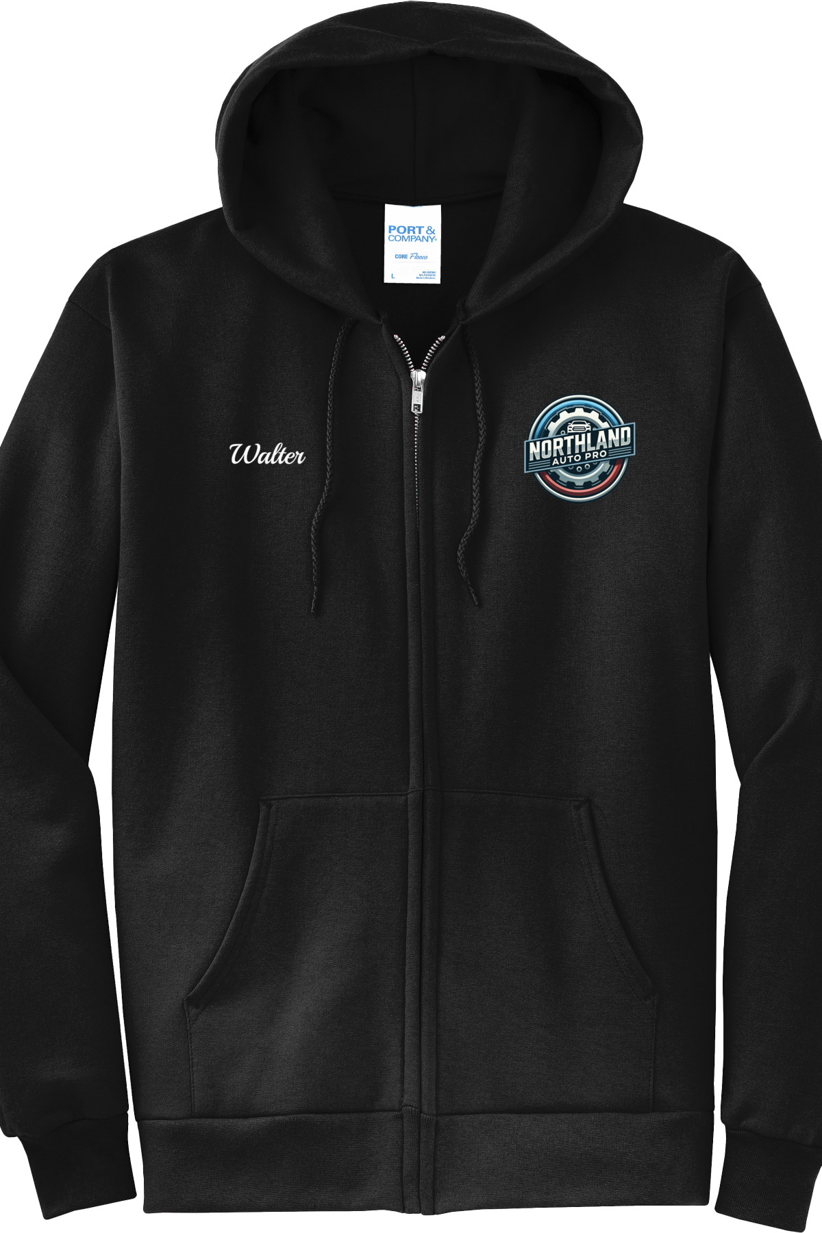 Economy Hoodie - FULL ZIP - Port  Company Core Fleece Hooded Sweatshirt PC78ZH - Northland Auto Pro