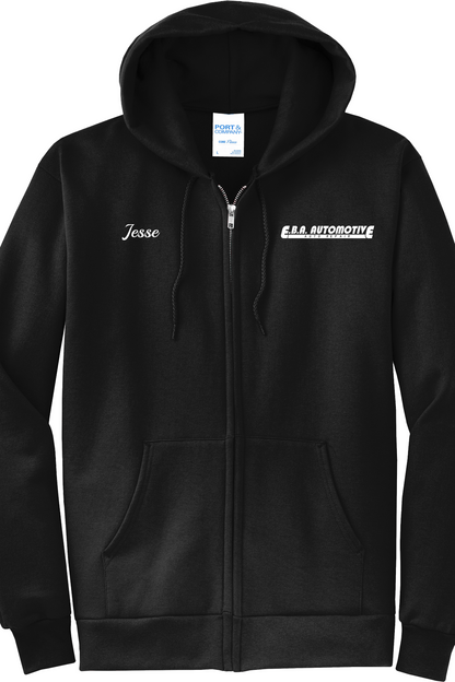Economy Hoodie - FULL ZIP - Port  Company Core Fleece Hooded Sweatshirt PC78ZH - EBA Automotive