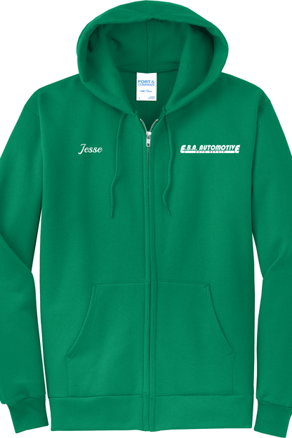 Economy Hoodie - FULL ZIP - Port  Company Core Fleece Hooded Sweatshirt PC78ZH - EBA Automotive