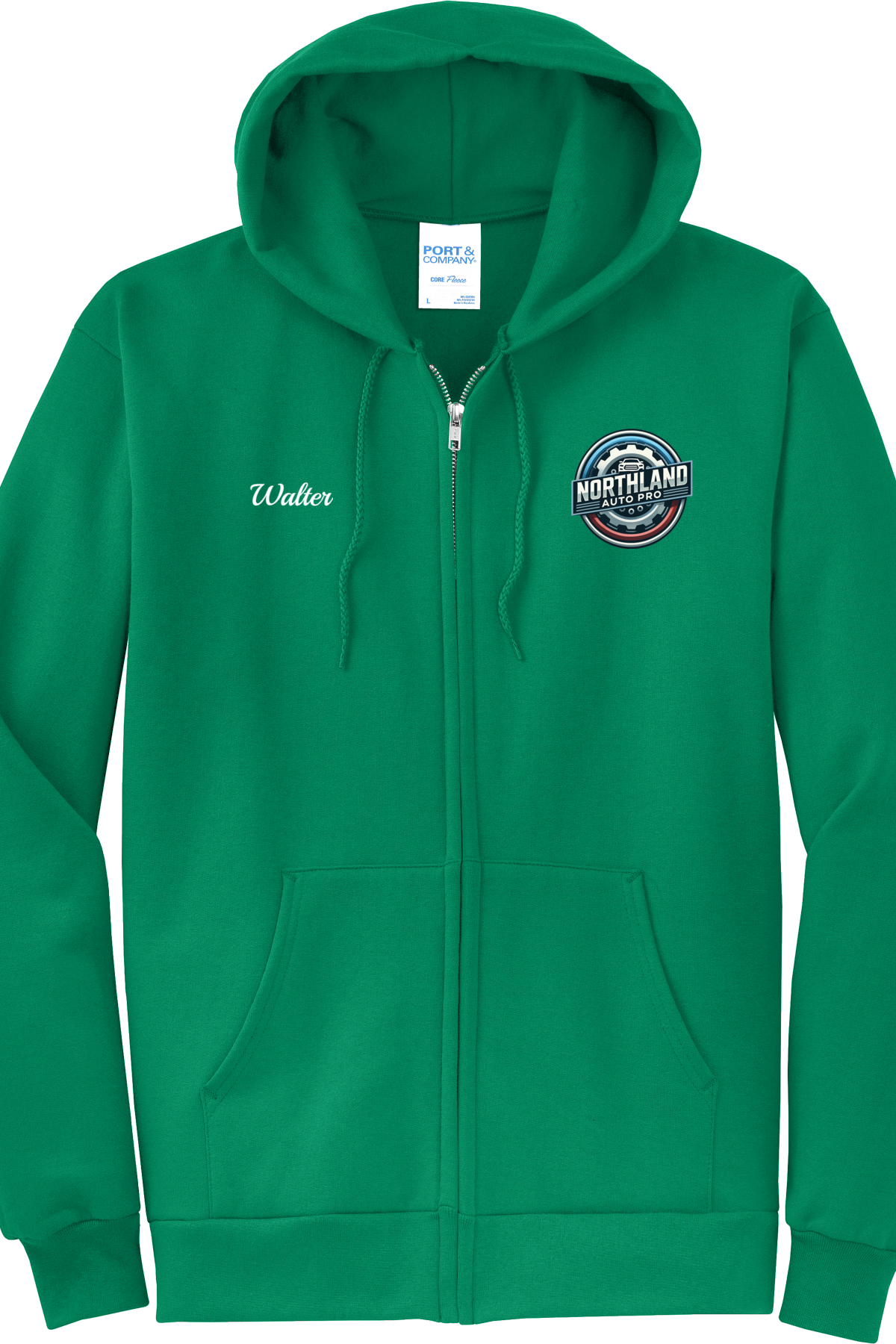 Economy Hoodie - FULL ZIP - Port  Company Core Fleece Hooded Sweatshirt PC78ZH - Northland Auto Pro