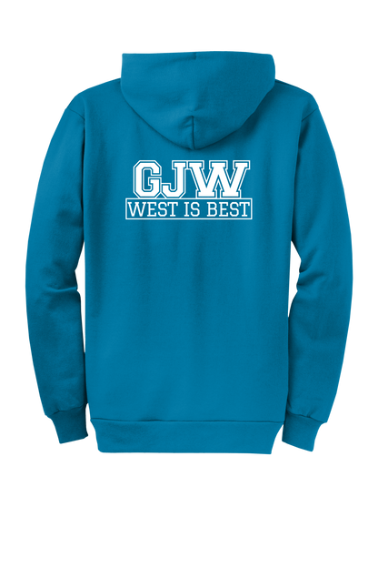 Economy Hoodie - FULL ZIP - Port  Company Core Fleece Hooded Sweatshirt PC78ZH - George J West Elementary School