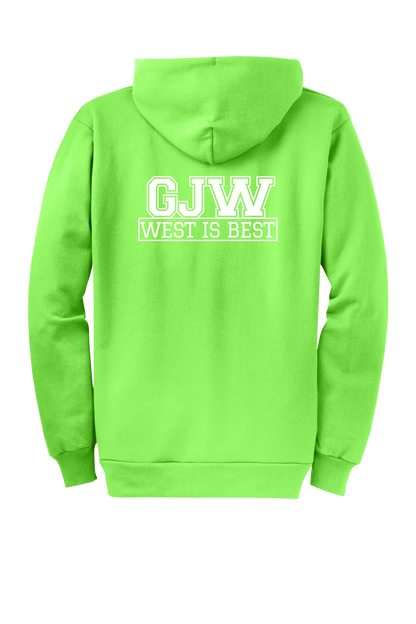 Economy Hoodie - FULL ZIP - Port  Company Core Fleece Hooded Sweatshirt PC78ZH - George J West Elementary School