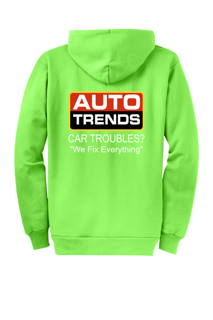 Economy Hoodie - FULL ZIP - Port  Company Core Fleece Hooded Sweatshirt PC78ZH - Auto Trends