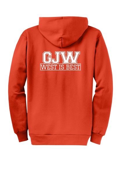 Economy Hoodie - FULL ZIP - Port  Company Core Fleece Hooded Sweatshirt PC78ZH - George J West Elementary School