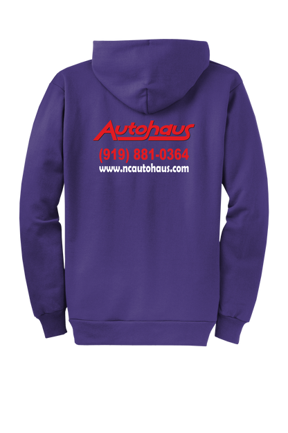 Economy Hoodie - FULL ZIP - Port  Company Core Fleece Hooded Sweatshirt PC78ZH - Autohaus
