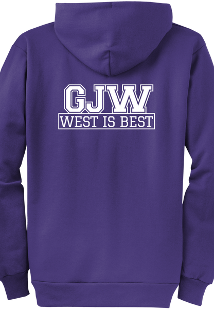 Economy Hoodie - FULL ZIP - Port  Company Core Fleece Hooded Sweatshirt PC78ZH - George J West Elementary School