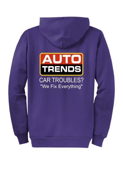 Economy Hoodie - FULL ZIP - Port  Company Core Fleece Hooded Sweatshirt PC78ZH - Auto Trends