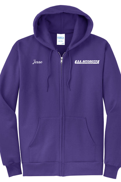Economy Hoodie - FULL ZIP - Port  Company Core Fleece Hooded Sweatshirt PC78ZH - EBA Automotive