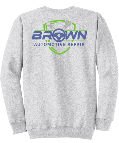 Sweatshirt - Core Fleece Crewneck Sweatshirt - PC78 - Brown Automotive Repair