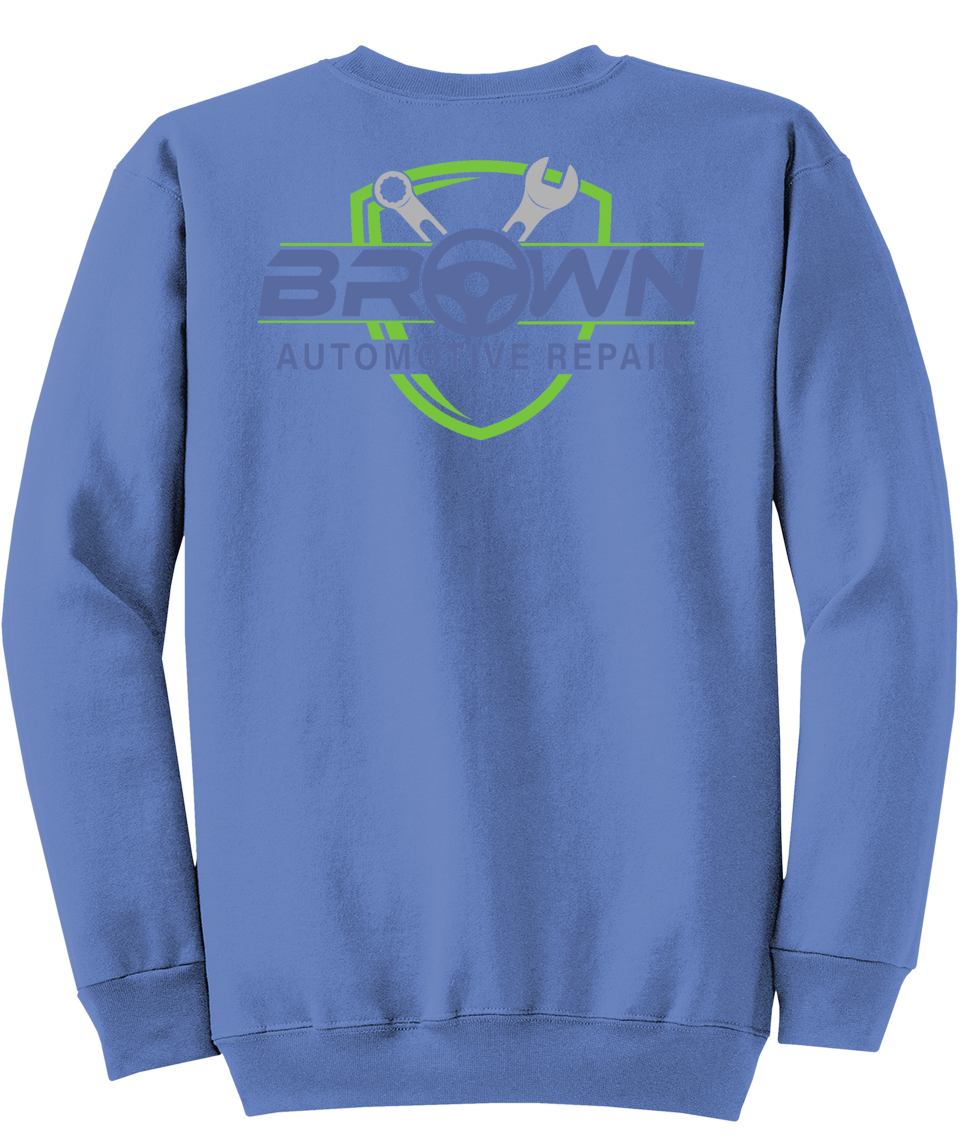 Sweatshirt - Core Fleece Crewneck Sweatshirt - PC78 - Brown Automotive Repair