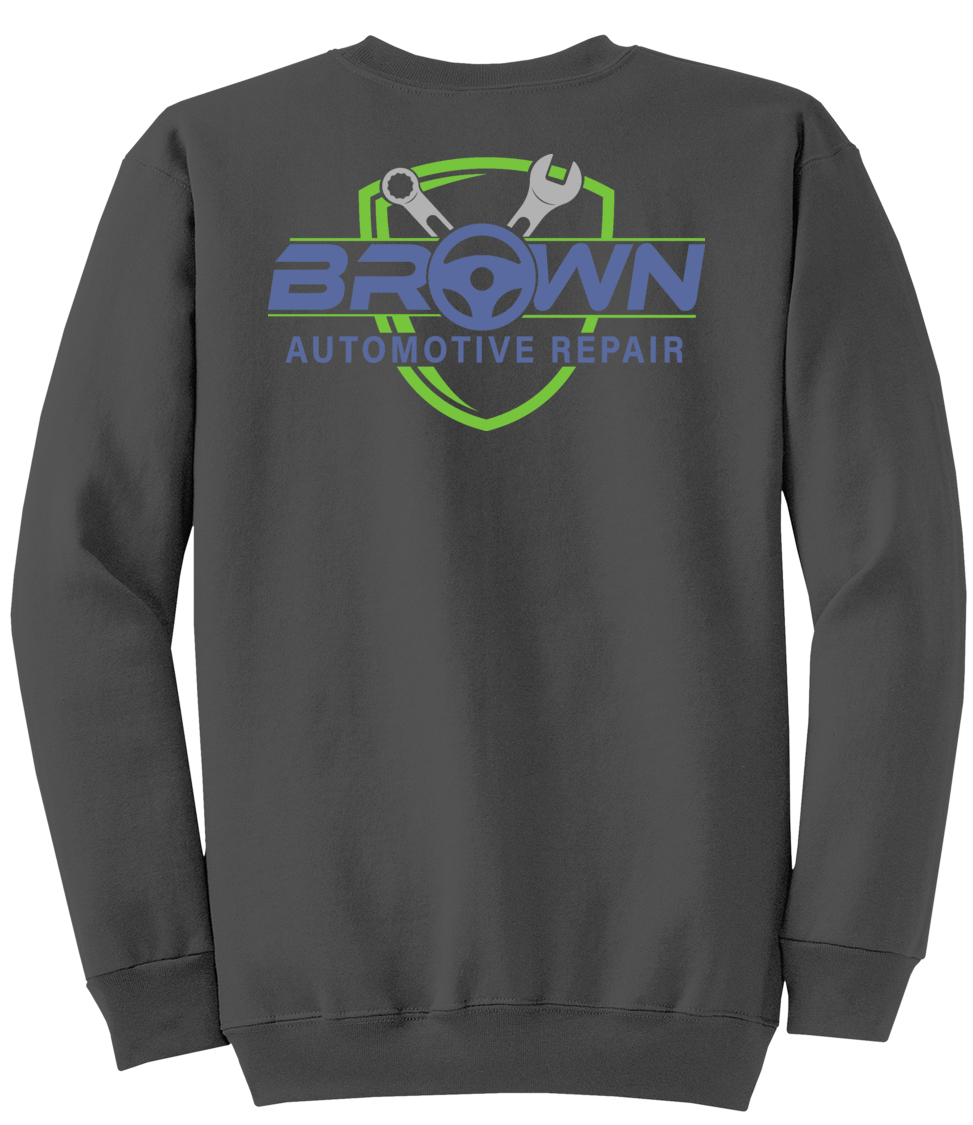 Sweatshirt - Core Fleece Crewneck Sweatshirt - PC78 - Brown Automotive Repair