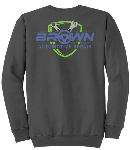 Sweatshirt - Core Fleece Crewneck Sweatshirt - PC78 - Brown Automotive Repair
