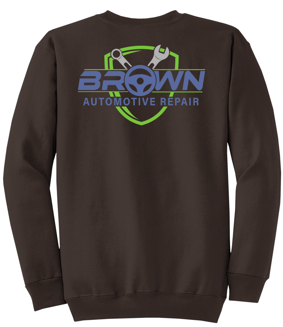 Sweatshirt - Core Fleece Crewneck Sweatshirt - PC78 - Brown Automotive Repair
