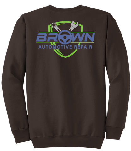Sweatshirt - Core Fleece Crewneck Sweatshirt - PC78 - Brown Automotive Repair