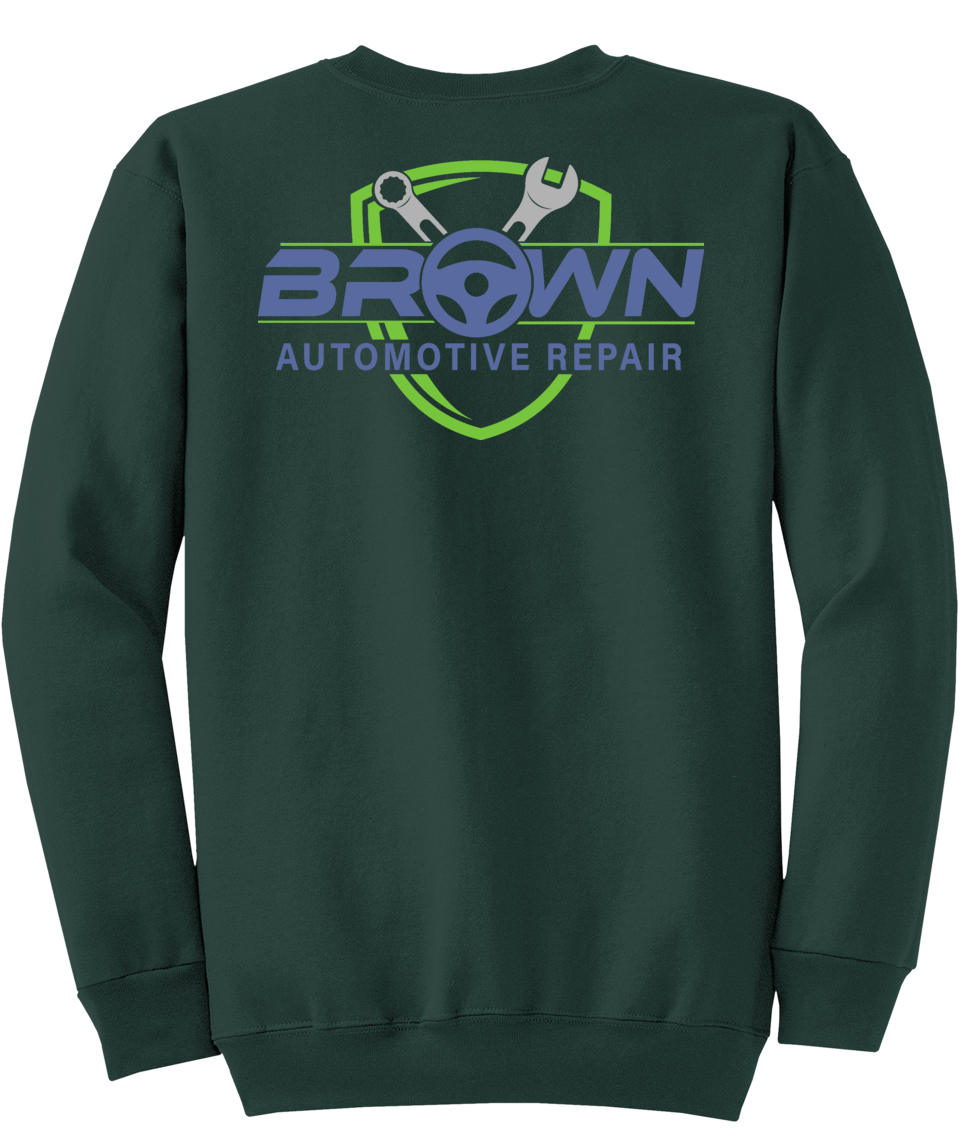 Sweatshirt - Core Fleece Crewneck Sweatshirt - PC78 - Brown Automotive Repair