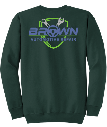 Sweatshirt - Core Fleece Crewneck Sweatshirt - PC78 - Brown Automotive Repair