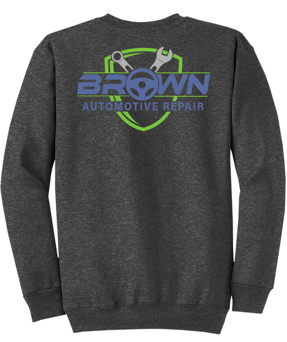 Sweatshirt - Core Fleece Crewneck Sweatshirt - PC78 - Brown Automotive Repair