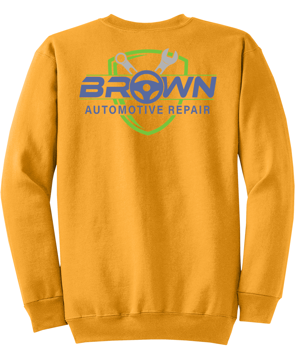 Sweatshirt - Core Fleece Crewneck Sweatshirt - PC78 - Brown Automotive Repair