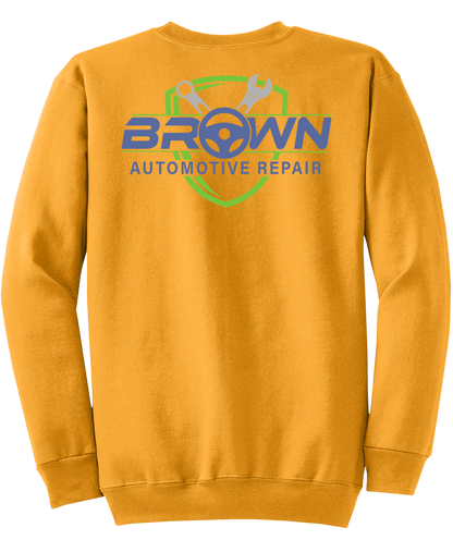 Sweatshirt - Core Fleece Crewneck Sweatshirt - PC78 - Brown Automotive Repair