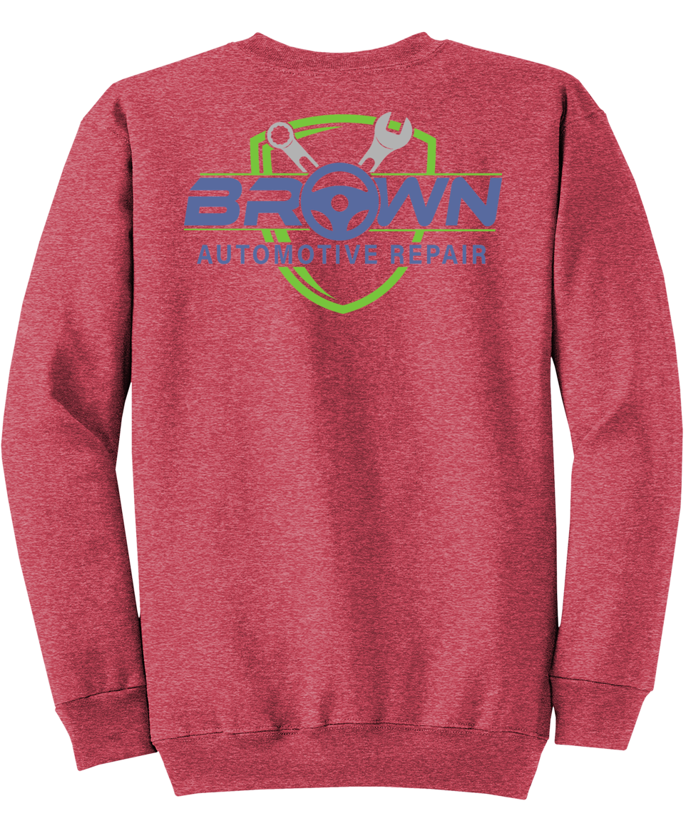 Sweatshirt - Core Fleece Crewneck Sweatshirt - PC78 - Brown Automotive Repair