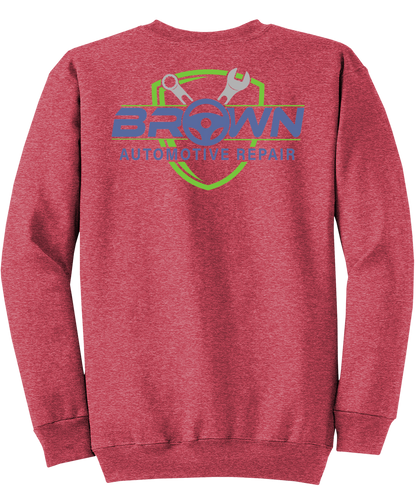 Sweatshirt - Core Fleece Crewneck Sweatshirt - PC78 - Brown Automotive Repair