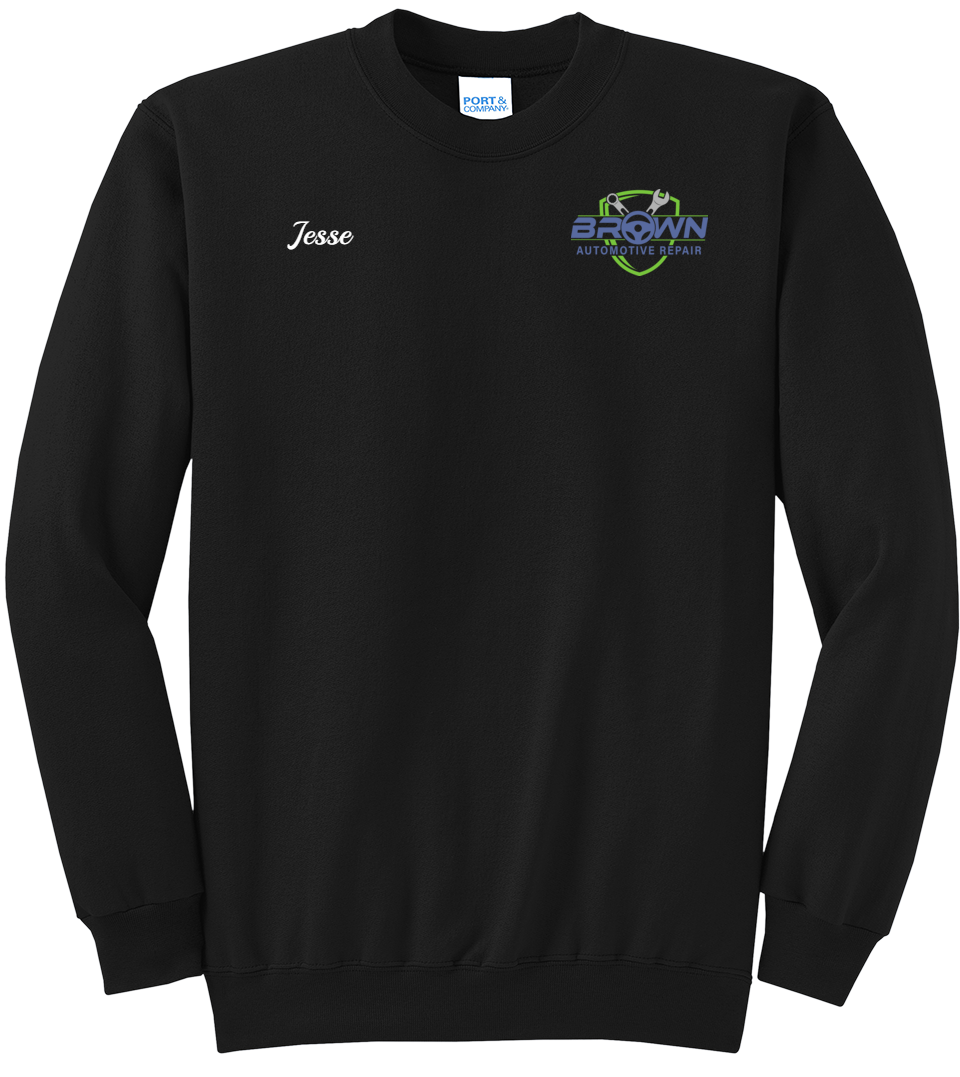 Sweatshirt - Core Fleece Crewneck Sweatshirt - PC78 - Brown Automotive Repair