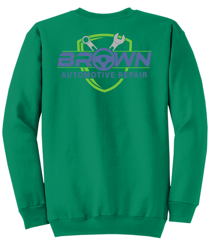 Sweatshirt - Core Fleece Crewneck Sweatshirt - PC78 - Brown Automotive Repair