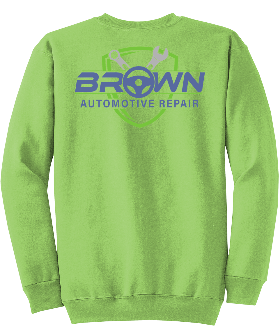Sweatshirt - Core Fleece Crewneck Sweatshirt - PC78 - Brown Automotive Repair