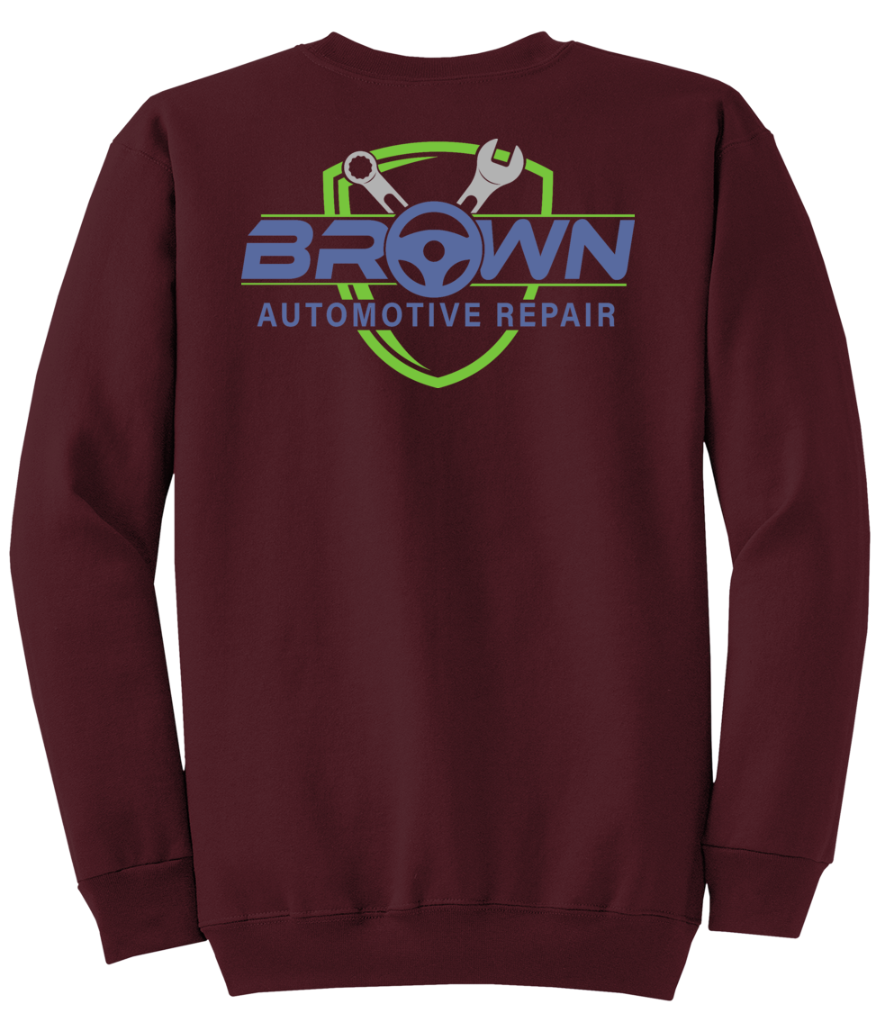 Sweatshirt - Core Fleece Crewneck Sweatshirt - PC78 - Brown Automotive Repair