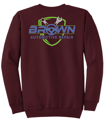 Sweatshirt - Core Fleece Crewneck Sweatshirt - PC78 - Brown Automotive Repair