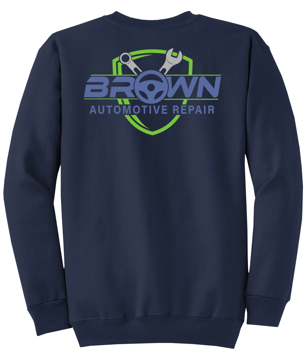 Sweatshirt - Core Fleece Crewneck Sweatshirt - PC78 - Brown Automotive Repair