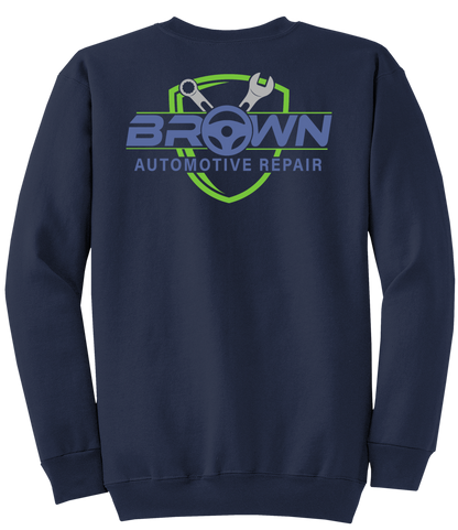 Sweatshirt - Core Fleece Crewneck Sweatshirt - PC78 - Brown Automotive Repair