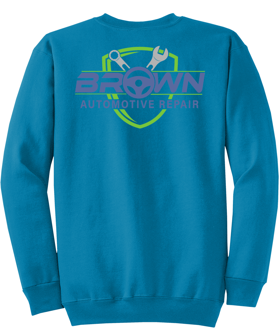 Sweatshirt - Core Fleece Crewneck Sweatshirt - PC78 - Brown Automotive Repair