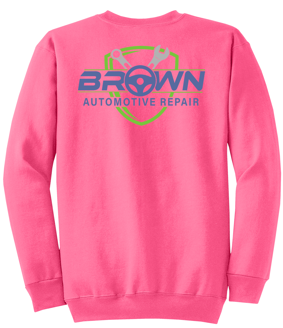 Sweatshirt - Core Fleece Crewneck Sweatshirt - PC78 - Brown Automotive Repair