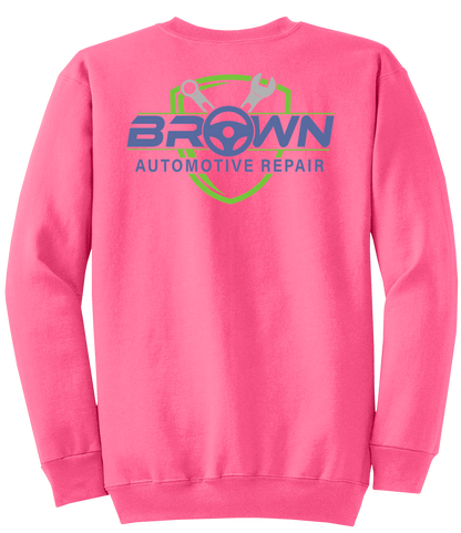Sweatshirt - Core Fleece Crewneck Sweatshirt - PC78 - Brown Automotive Repair