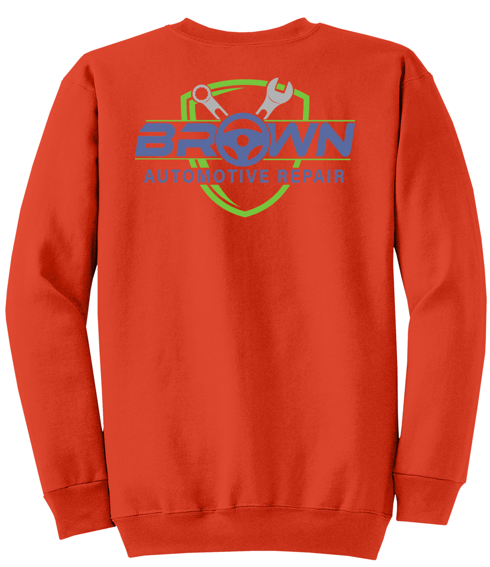 Sweatshirt - Core Fleece Crewneck Sweatshirt - PC78 - Brown Automotive Repair