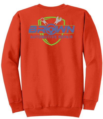 Sweatshirt - Core Fleece Crewneck Sweatshirt - PC78 - Brown Automotive Repair