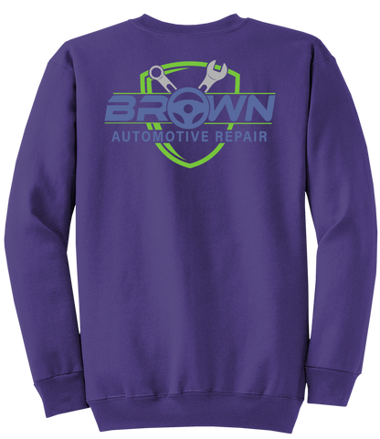 Sweatshirt - Core Fleece Crewneck Sweatshirt - PC78 - Brown Automotive Repair