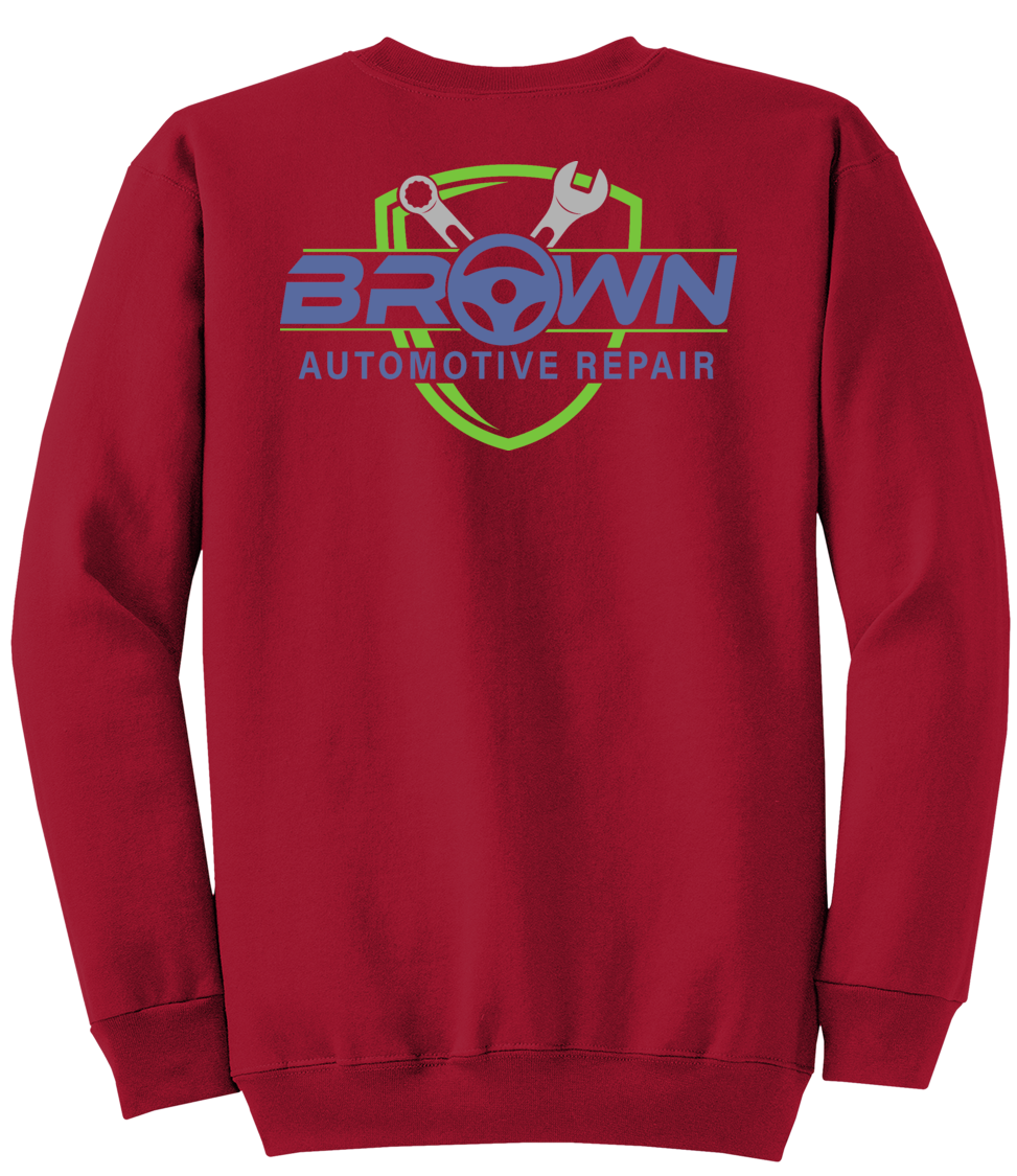 Sweatshirt - Core Fleece Crewneck Sweatshirt - PC78 - Brown Automotive Repair