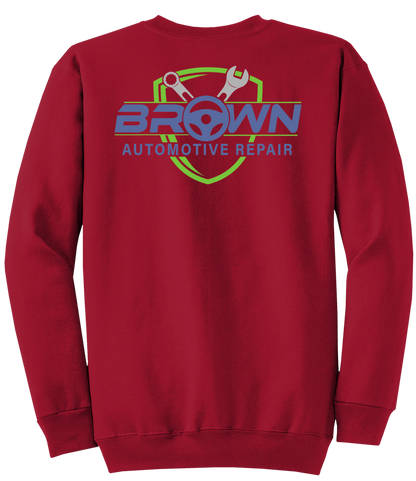 Sweatshirt - Core Fleece Crewneck Sweatshirt - PC78 - Brown Automotive Repair