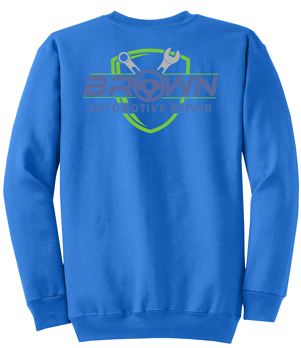 Sweatshirt - Core Fleece Crewneck Sweatshirt - PC78 - Brown Automotive Repair