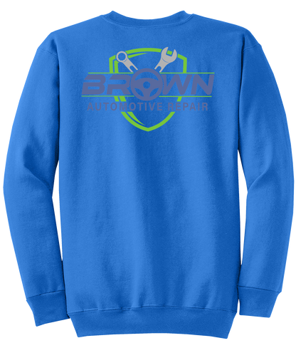 Sweatshirt - Core Fleece Crewneck Sweatshirt - PC78 - Brown Automotive Repair