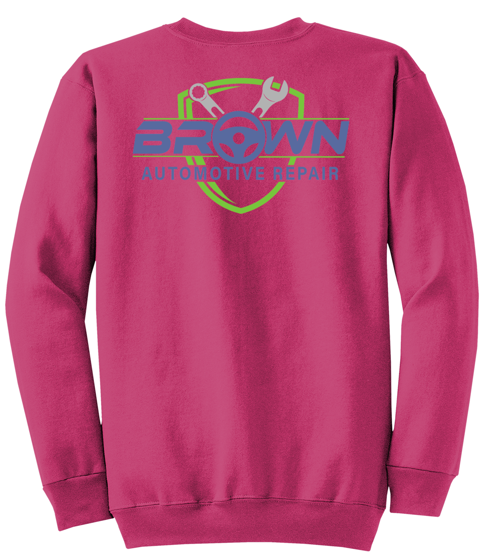 Sweatshirt - Core Fleece Crewneck Sweatshirt - PC78 - Brown Automotive Repair
