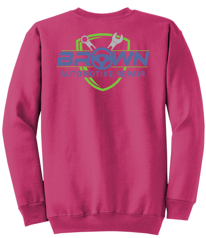 Sweatshirt - Core Fleece Crewneck Sweatshirt - PC78 - Brown Automotive Repair