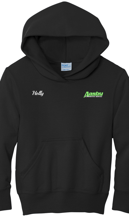 Premium Youth Hoodie - Port & Company® Youth Core Fleece Pullover Hooded Sweatshirt PC90HY  - Aasby Automotive