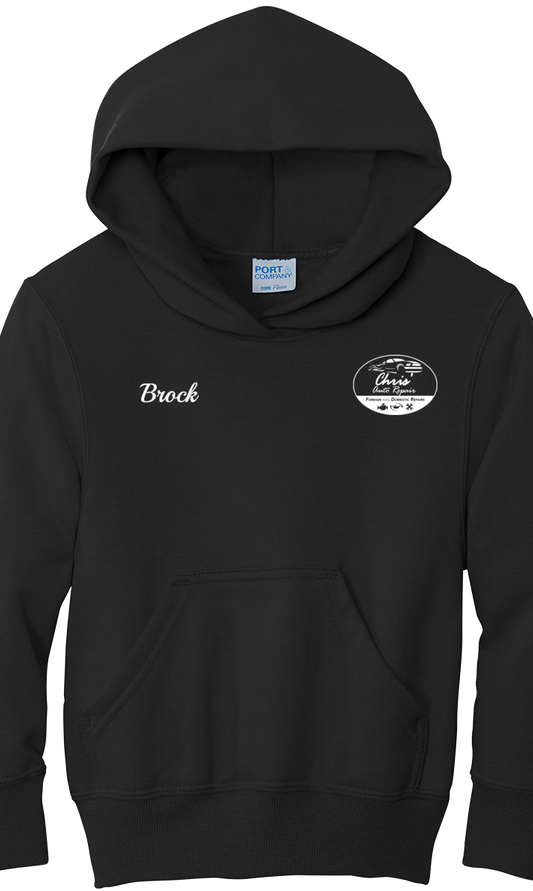 Premium Youth Hoodie - Port & Co Youth Core Fleece Pullover Hooded Sweatshirt PC90HY  - Chris Auto Repair