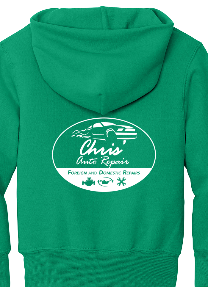Premium Youth Hoodie - Port & Co Youth Core Fleece Pullover Hooded Sweatshirt PC90HY  - Chris Auto Repair