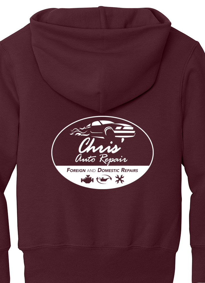 Premium Youth Hoodie - Port & Co Youth Core Fleece Pullover Hooded Sweatshirt PC90HY  - Chris Auto Repair