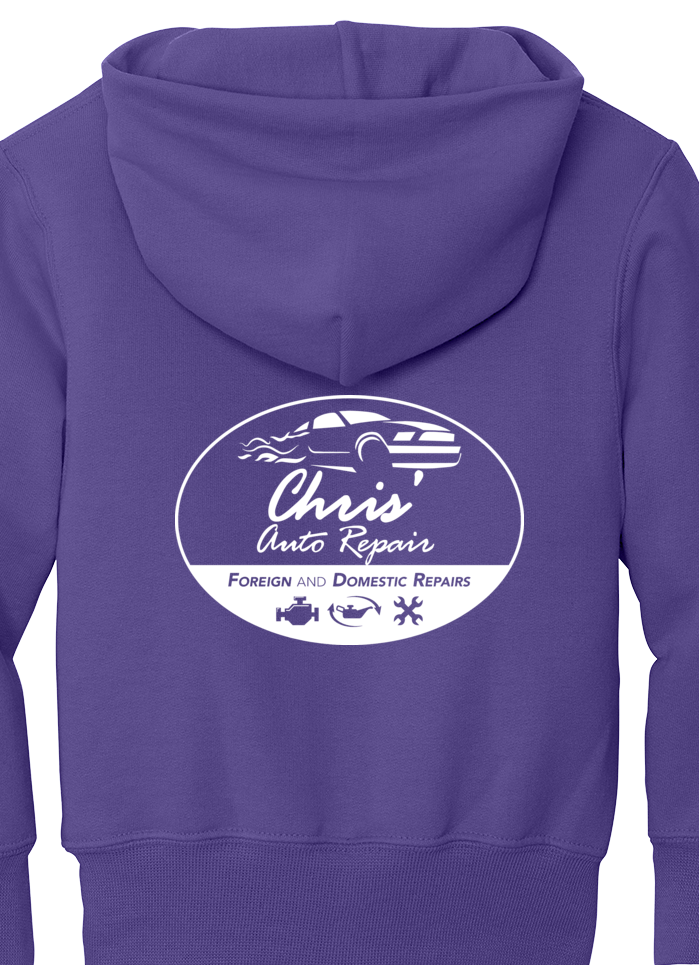 Premium Youth Hoodie - Port & Co Youth Core Fleece Pullover Hooded Sweatshirt PC90HY  - Chris Auto Repair