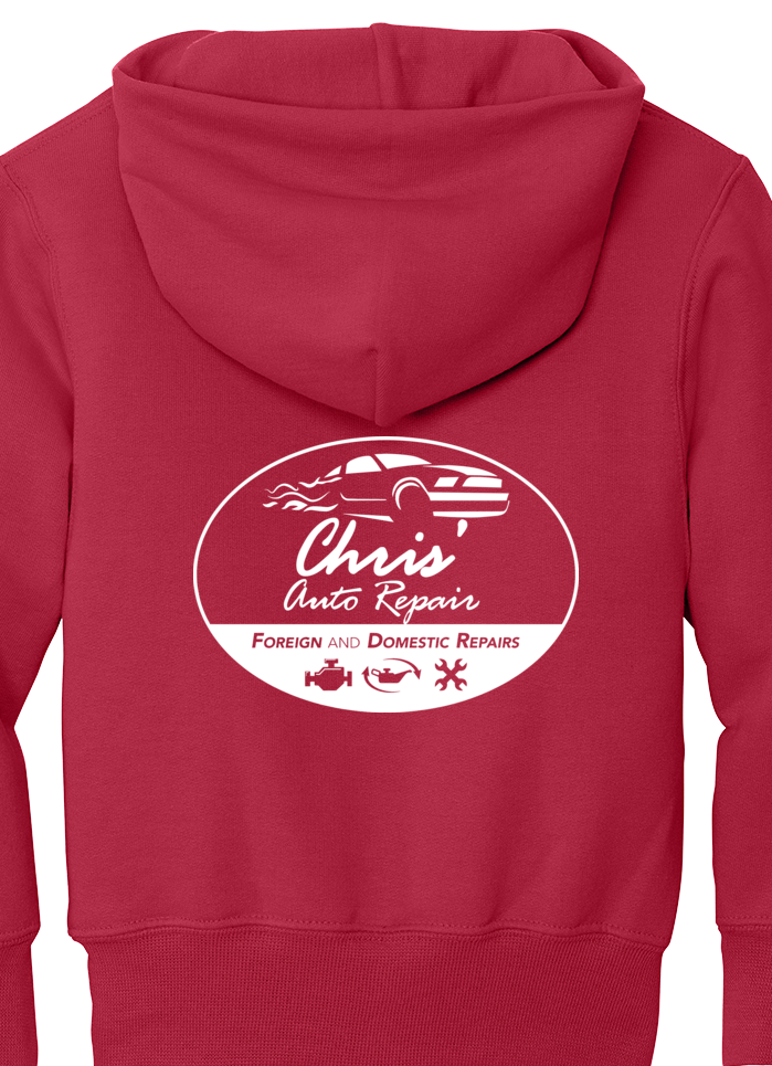 Premium Youth Hoodie - Port & Co Youth Core Fleece Pullover Hooded Sweatshirt PC90HY  - Chris Auto Repair